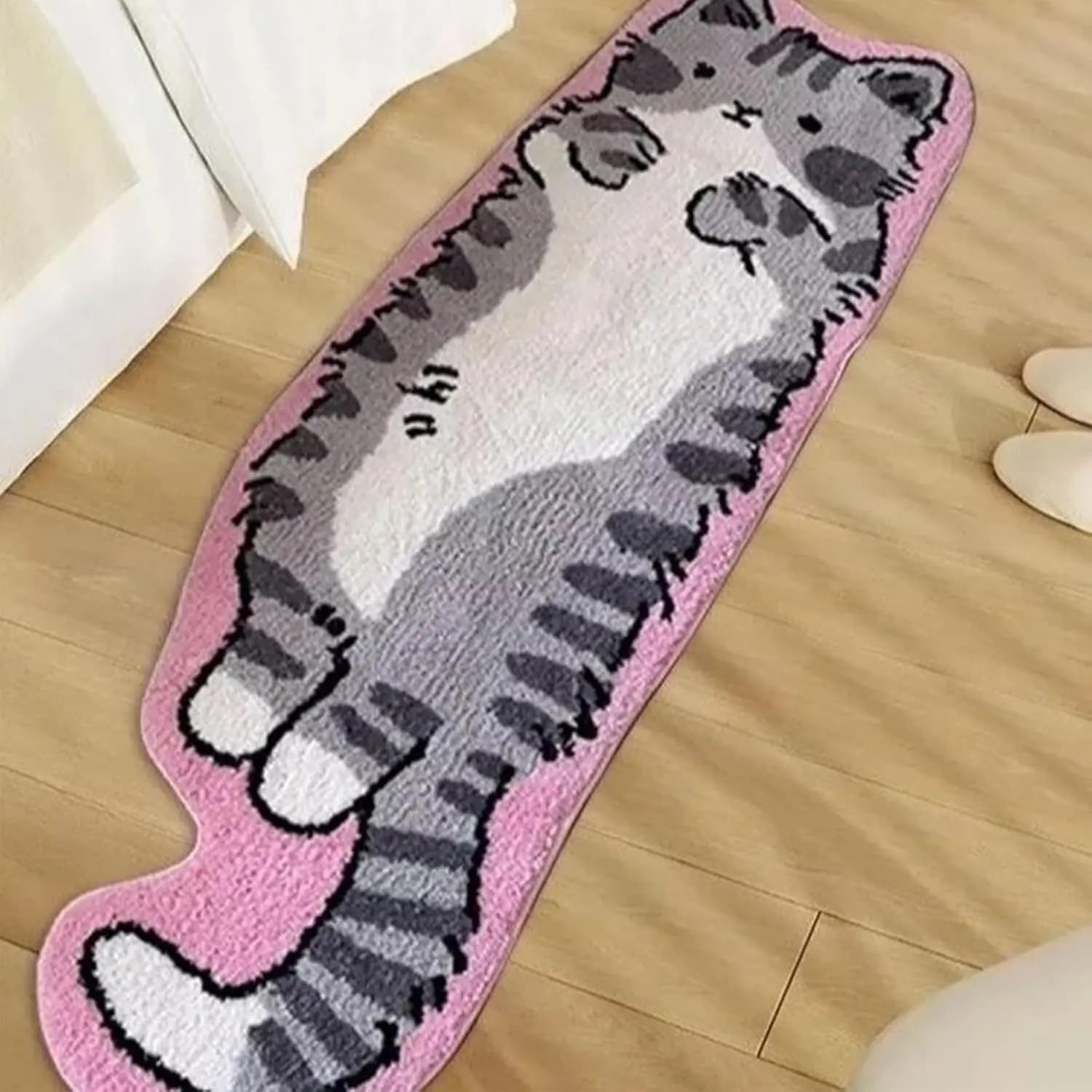 VIKAMA Cartoon Cat Carpet Non-Slip Dirt-Proof Warm Rug for Living Room Bedroom Bedside Home Decor