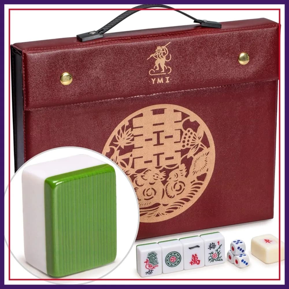 Set Mahjong Cinese – Rouge Heritage – 146 Tessere Medie, Set Professionale per Gioco in Stile Cinese