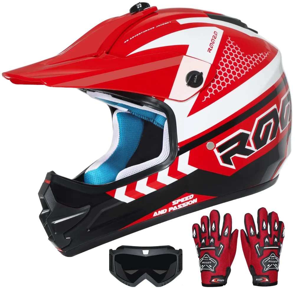 Casco da Motocross per Bambini Conforme allo Standard di Sicurezza DOT, Caschi Leggeri per Moto Fuoristrada, Dirt Bike, ATV e Quad