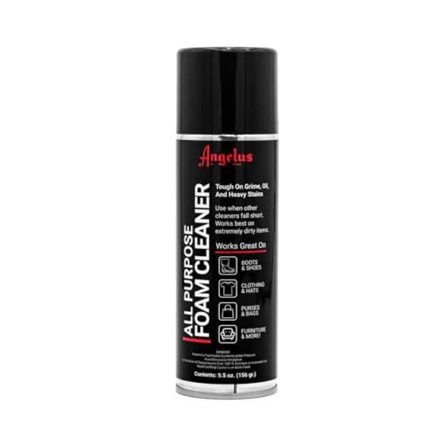 Angelus All Purpose Foam Cleaner for Shoes, Sneakers, Hiking Boots, Car Seats, Hats, Accessories - 5.5oz