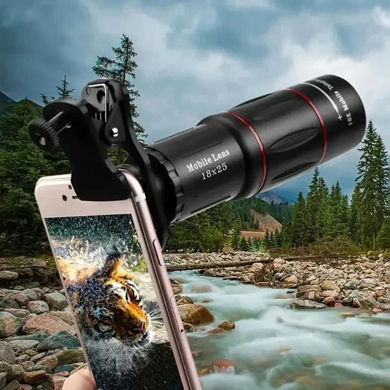 18X25 HD Mobile Phone Telephoto Lens - High Magnification Monocular Telescope for Smartphone Photography