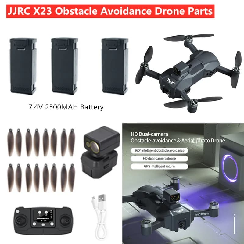 Batteria GPS RC Drone JJRC X23 7.4V 2500mA, Elica per Accessori Drone JJRC X23, Batteria Drone JJRC X23, Elica Drone X23
