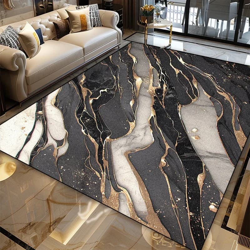Artistic design carpet in Nordic marble Decorative carpet for large living room Anti-slip carpet for bedroom Washable carpet for coffee table