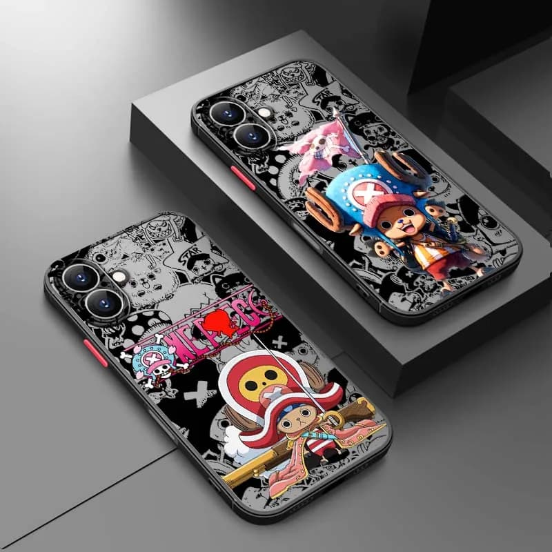 Custodia per telefono traslucida satinata One Piece Tony Tony Chopper per Apple iPhone 17 16 15 14 13 12 11 Air Pro Max Plus Mini