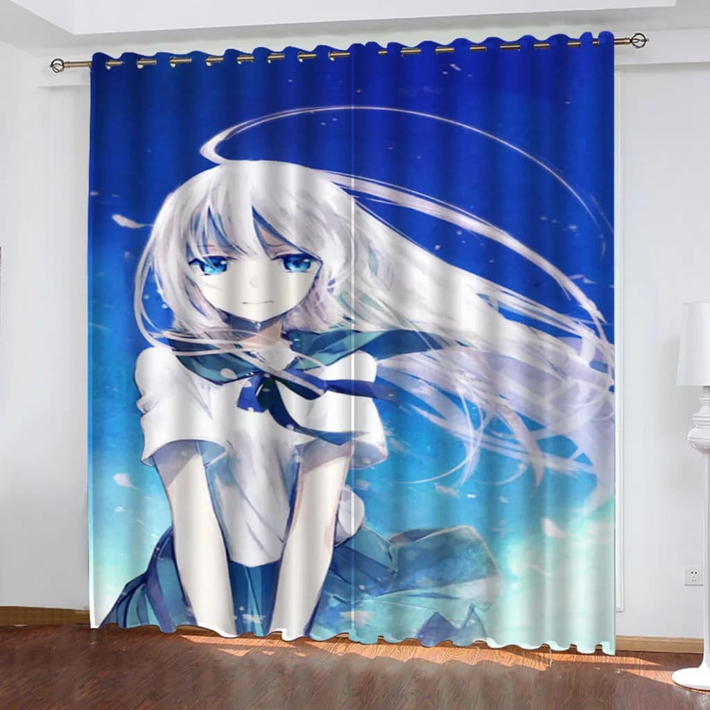 Anime girl, Japanese style Dustproof Balcony Screen Curtains For Living Room Bedroom Blackout Curtains 100% Polyester Home