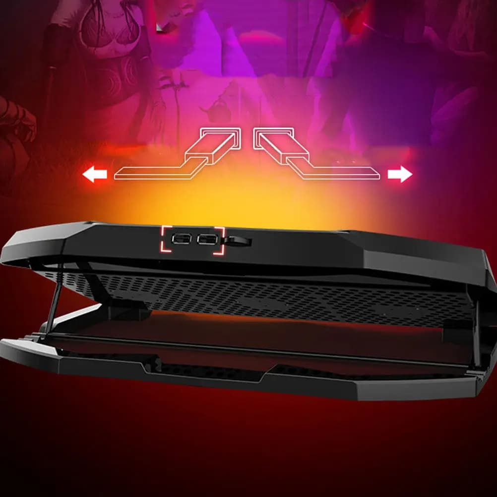 Base di Raffreddamento Professionale per Laptop a 3 Ventole con Doppie Porte USB, Angolo Regolabile a 5 Livelli, Supporto Ergonomico, Design Silenzioso in Rete Metallica