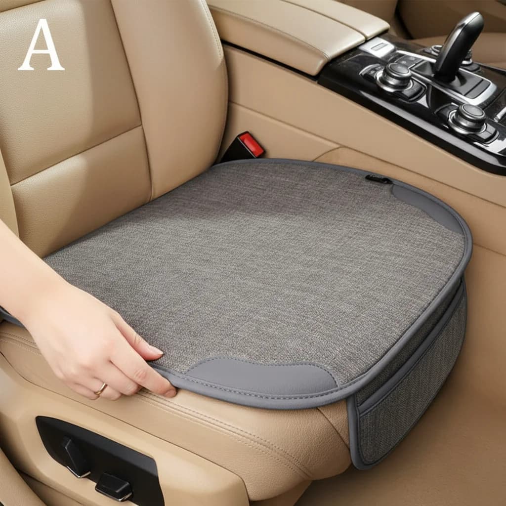 Coprisedile estivo traspirante in lino universale per sedili anteriori, cuscini protettivi per auto, accessori per sedie auto