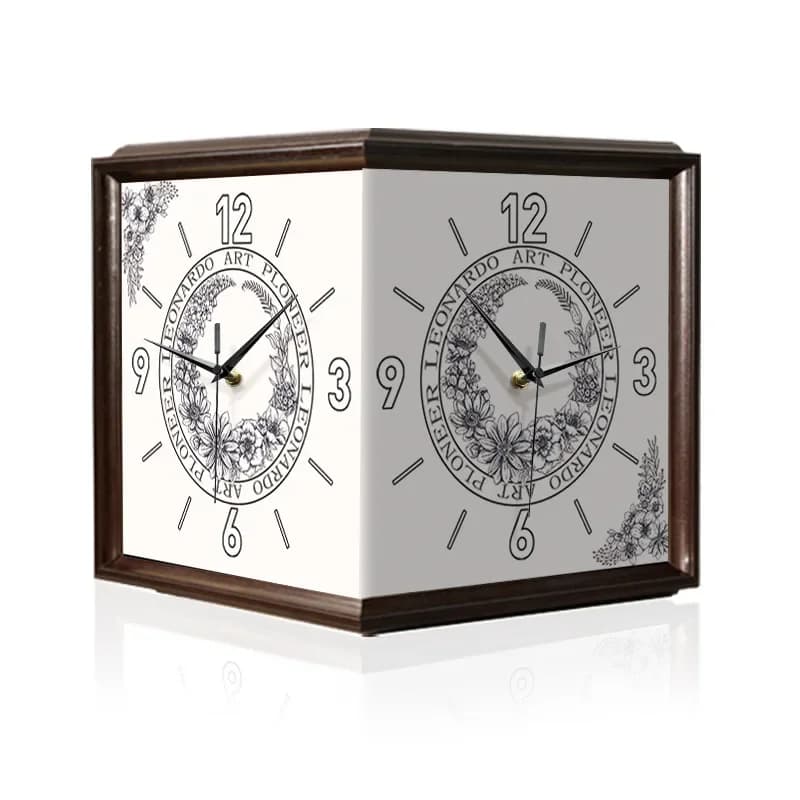 Living room corner double-sided wall clock, no punching creative clock wall lamp
