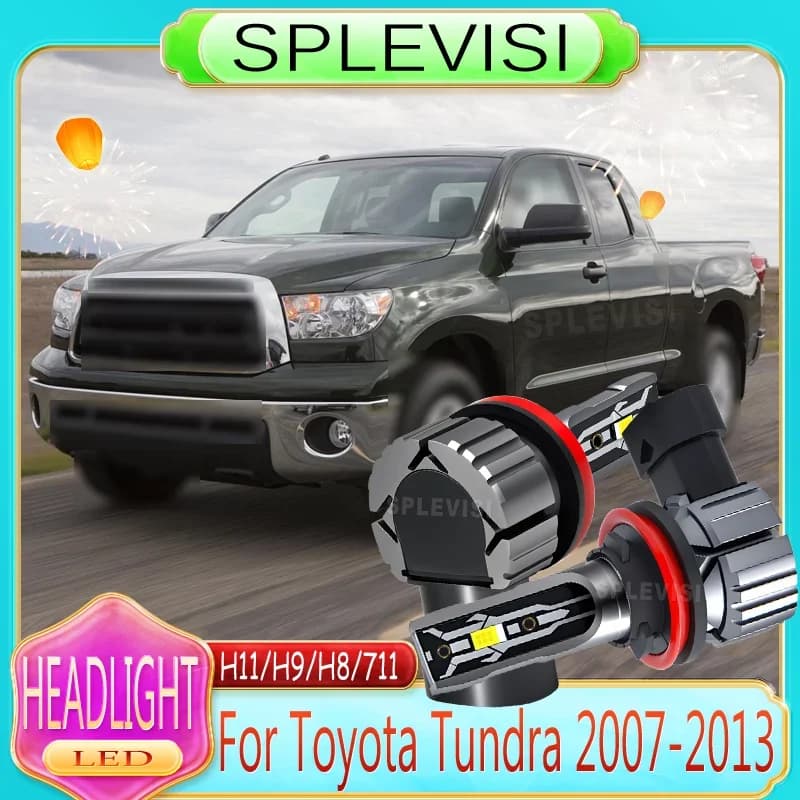2Pcs Long Lifespan Night Vision LED Headlight Low Beam Bulbs 75W 7500LM For Toyota Tundra 2007 2008 2009 2010 2011 2012 2013