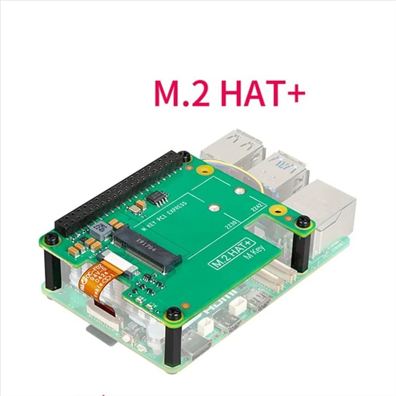 Well made for Raspberry Pi 5 M.2 HAT + Gen2 Gen3 NVME M.2 SSD 2230/2242 Format M Key PCI Express GPIO Expansion Card
