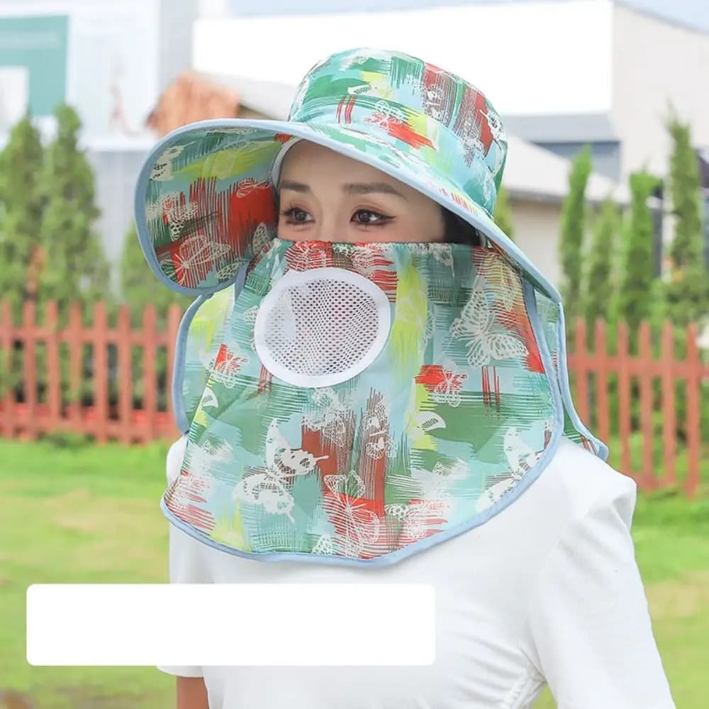 Wide Brim Sun Protection Hat Sunscreen Quick Drying Women Fisherman Hat Hollow Mesh UV Protection Face Covering Sunhat Female