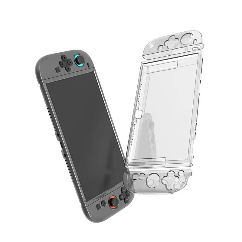 Custodia rigida trasparente in PC con cover in cristallo e protezione completa per controller di gioco Nintendo Switch 2 NS Joy-Con, protezione morbida in TPU
