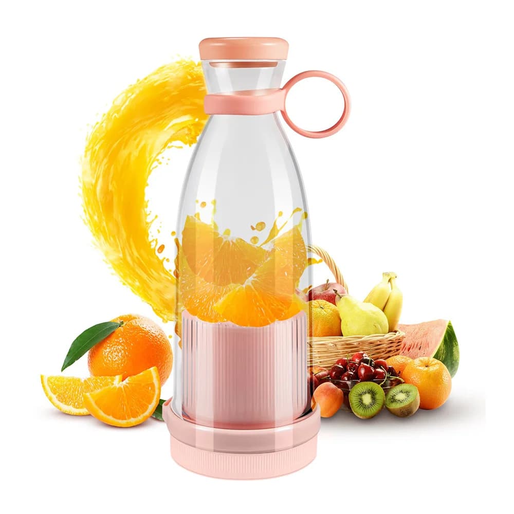 2026 Miscelatori ricaricabili Spremiagrumi di frutta fresca Bottiglia di succo portatile USB blu/rosa Mini frullatore elettrico veloce Frullato Macchina per il ghiaccio