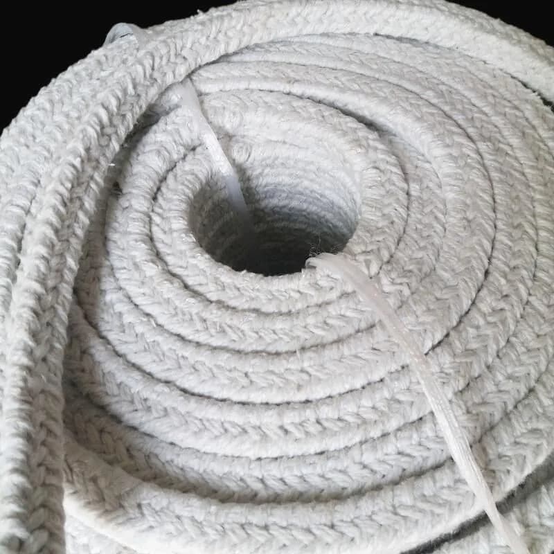 1Meter Ceramic Fiber Braided Rope High Temperature Sealing Strip Aluminum Silicate Kiln Door Refractory Filler Oven Round Rope