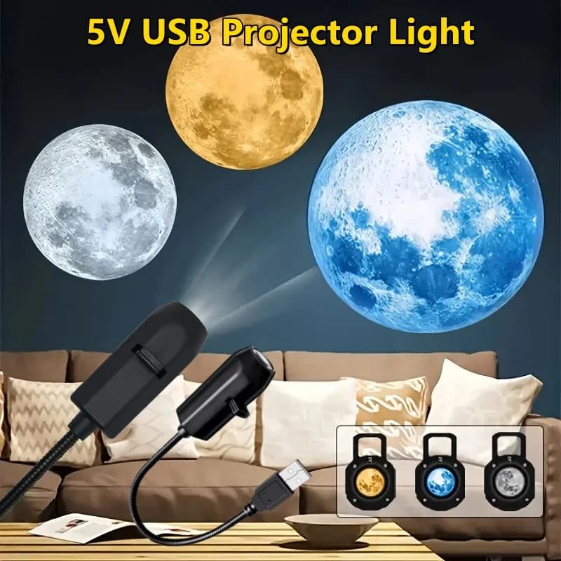Proiettore USB 5V Luce Luna Terra Pianeta Luce notturna Modello commutabile Lampada per proiettore a LED per la decorazione della parete della finestra del soffitto della stanza