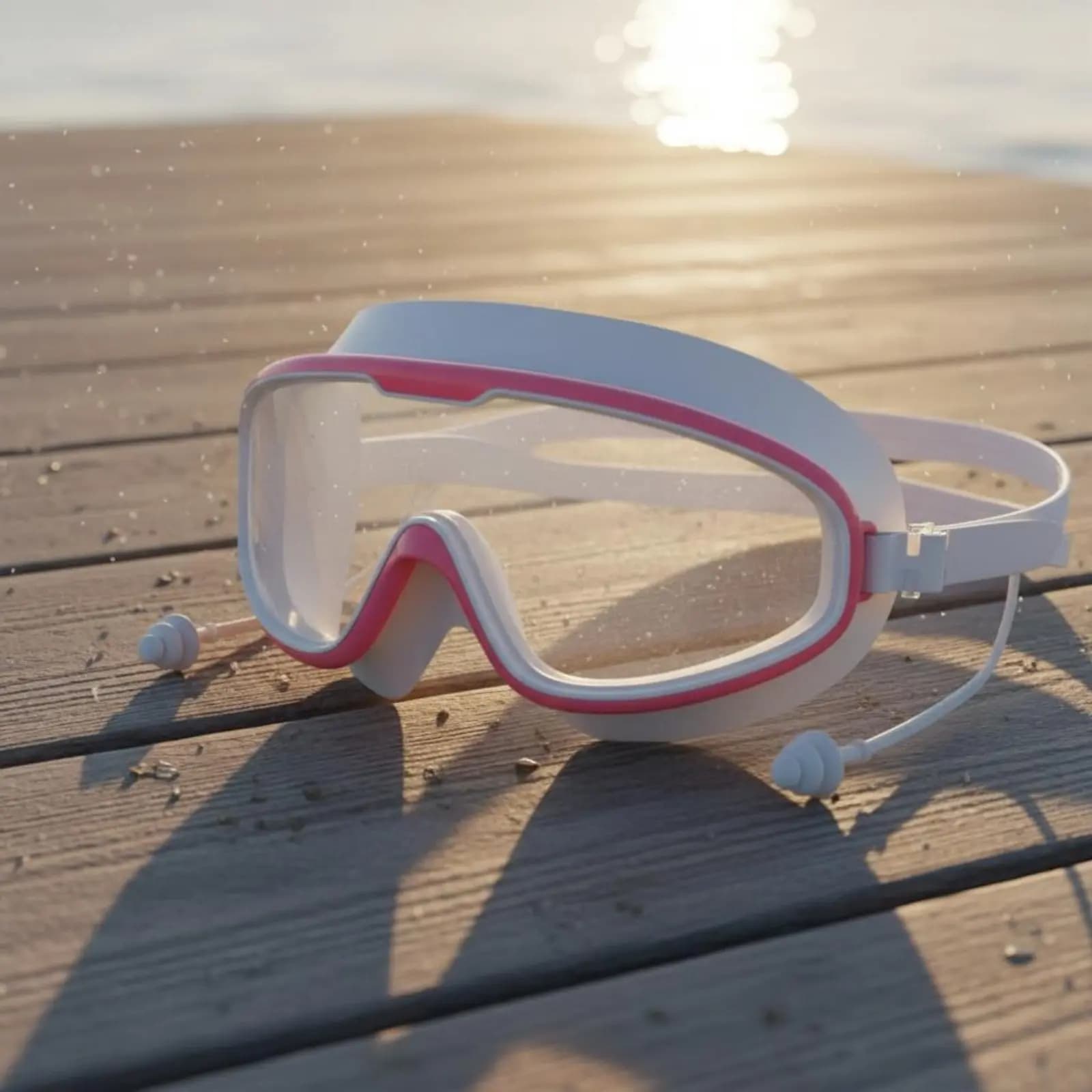 Goggles Cap Earplugs Set Anti-Fog Aquatic Goggles and Cap Kit Grown-up Aquatic Kit Crystal Clear View Leak-Resistant for Adults