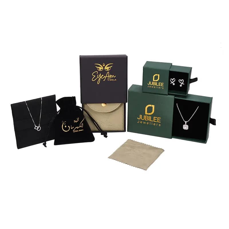 50 pezzi personalizzati scatola di cassetti di carta sacchetti per imballaggio di gioielli anello orecchini collana braccialetto regalo scatole per imballaggio di gioielli con maniglia