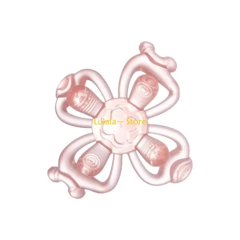 Y4QA Massaggiagengive per neonati con motivi floreali, puntini per massaggio, massaggiagengive in morbido silicone per neonati,