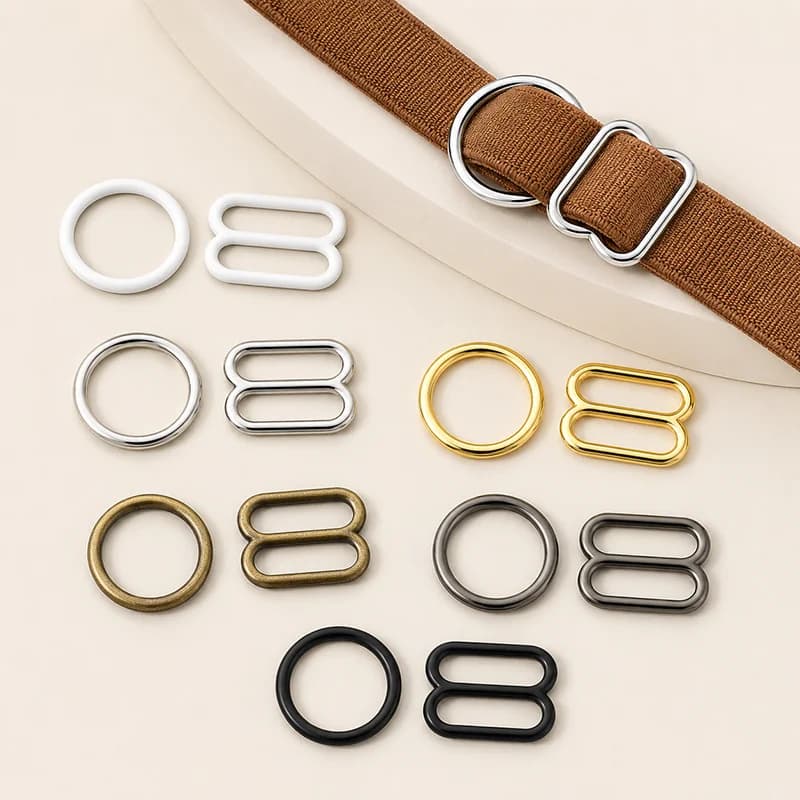 50/100Set 6-20mm Metal Bra Strap O Ring Buckle Underwear Adjuster Slider Clasp for Bikini Hook DIY Sewing Hardware Accessory Kit