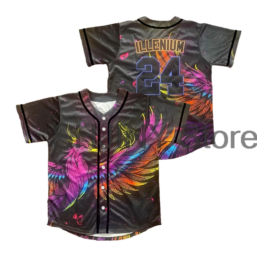 Illenium 2024 EDC Jersey Pop Up Red Rock giacca da Baseball camicie manica corta Tee donna uomo Streetwear abbigliamento Hip Hop