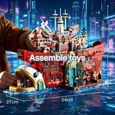 75640 Bandai Creative Floating Restaurant Blocks MOC Street View Party Celebration Present compatibile con i mattoncini LEGO