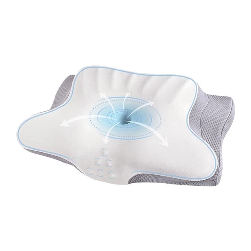 Cuscino cervicale per il collo - Memory Foam ergonomico per chi dorme di lato, schiena e stomaco, cuscino rinfrescante per alleviare il dolore-ABRM