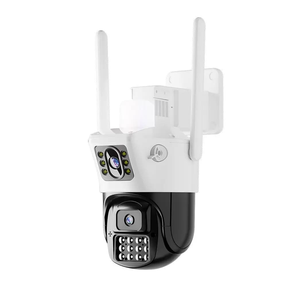 Wireless PTZ Wifi 4MP UHD Dual Lens Allarme Telecamera dome IP Full Color AI Rilevazione umanoide Sicurezza CCTV Baby Monitor