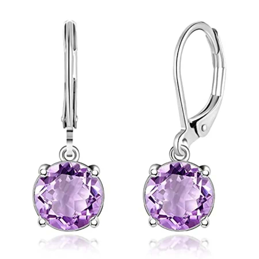 Leverback Dangle Earrings Created Crystal Drop Earrings Gold Plated Jewelry Gift for Women Girls 8mm