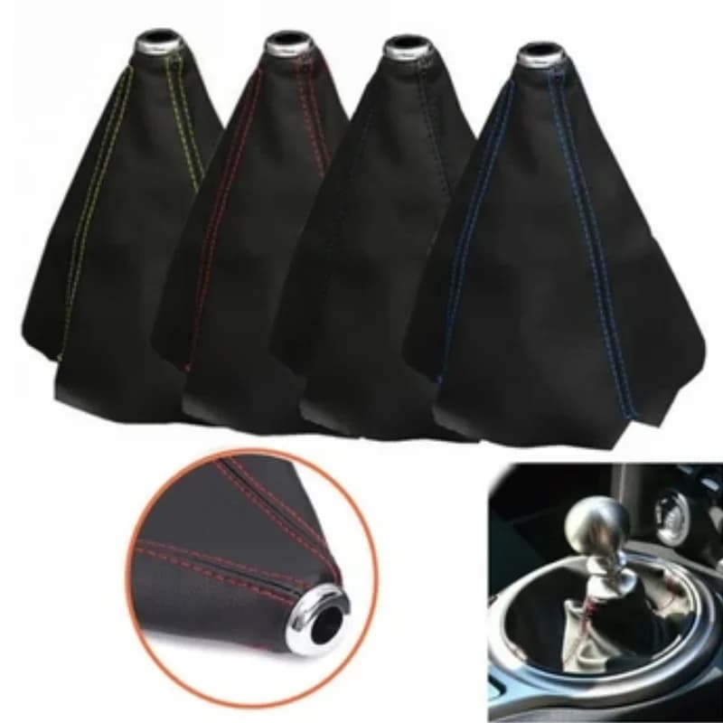 Collari del cambio per auto universali da 16 mm Collare del cambio per auto in pelle PU Collare automatico per leva del cambio manuale per auto Pomello del cambio Copri bagagliaio Legging