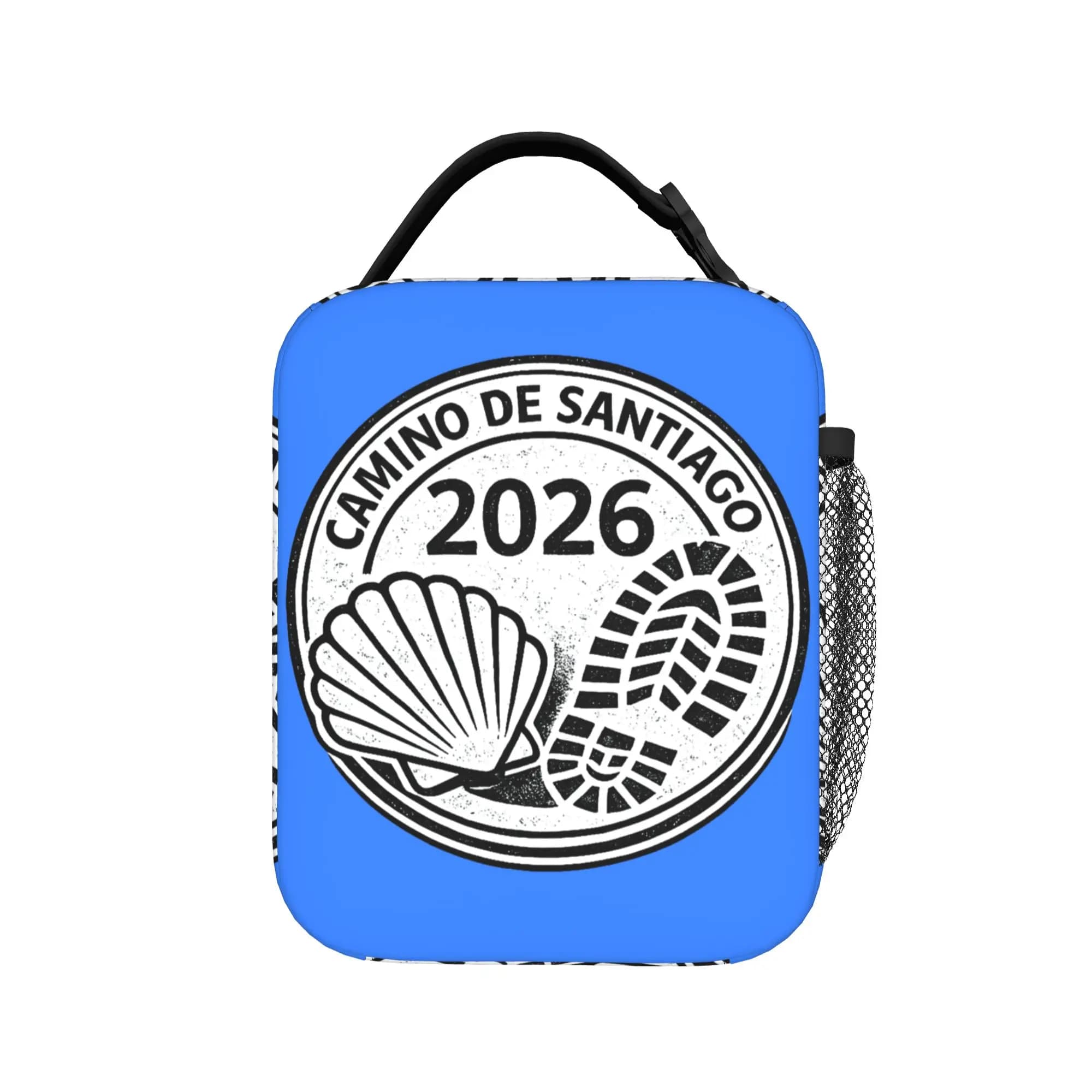 Borsa Termica per il Pranzo con Timbro del Pellegrinaggio Camino de Santiago 2026, Contenitore per Pasti Riutilizzabile, Borsa Porta Pranzo, Contenitore Bento, Borsa da Picnic