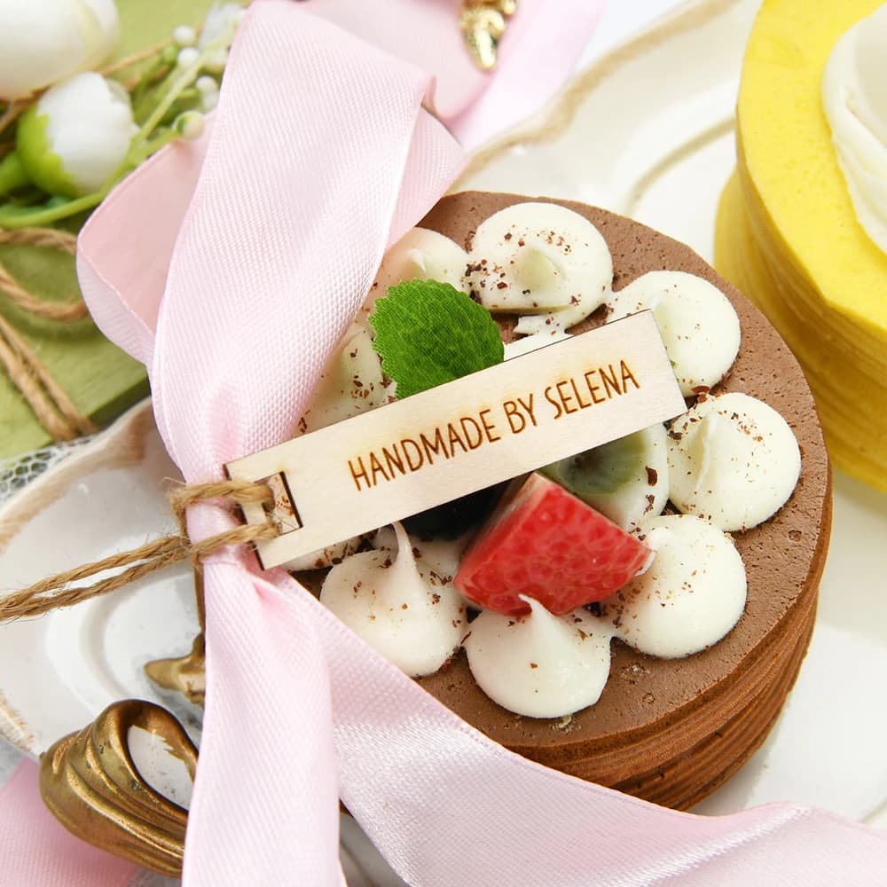 Etichette in legno personalizzate incise al laser - Legno ecologico da 3 mm, etichette personalizzate per cappelli, guanti, artigianato e regali fai da te, dimensioni multiple