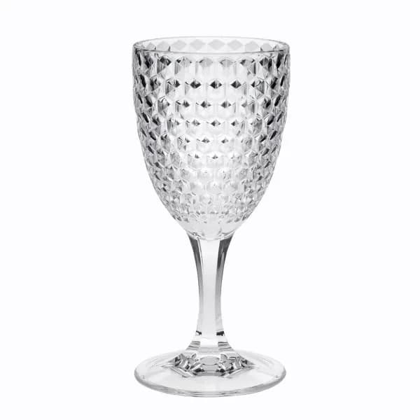 Set di 4 bicchieri da vino in plastica con taglio a diamante, acrilico senza BPA, bicchieri da vino rossi e bianchi infrangibili da 12 once