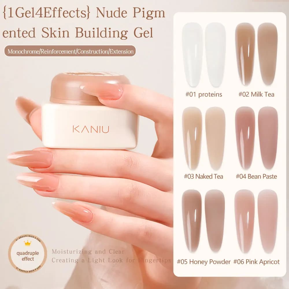 Gel per nail builder da 20 ml 4 in 1 Soak Off Gel UV/LED Gel base trasparente naturale Rafforzamento fai da te Nail Salon Art Design