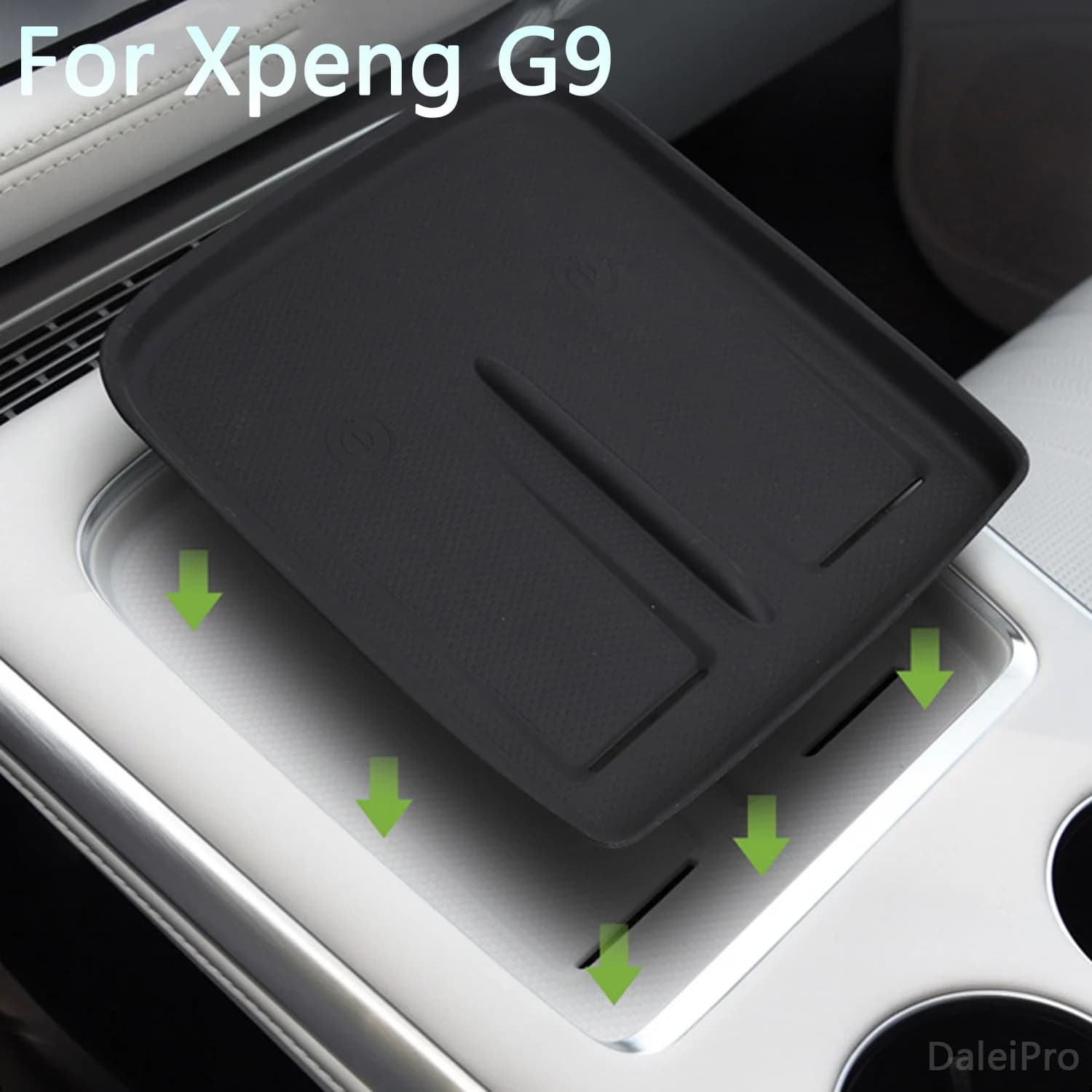 Console centrale Wireless Charge Pad in Silicone Pad protettivo antiscivolo tappetino per telefono con riduzione del rumore accessori per auto per Xpeng G9