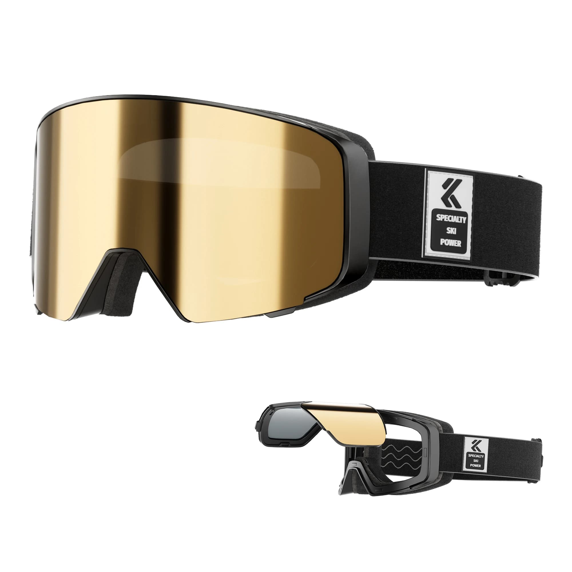 Kapvoe Uomo Outdoor Occhiali da sci fotocromatici Inverno Motoslitta Snowboard Anti-Fog Flip Lens Donna UV400 Sport Occhiali da neve