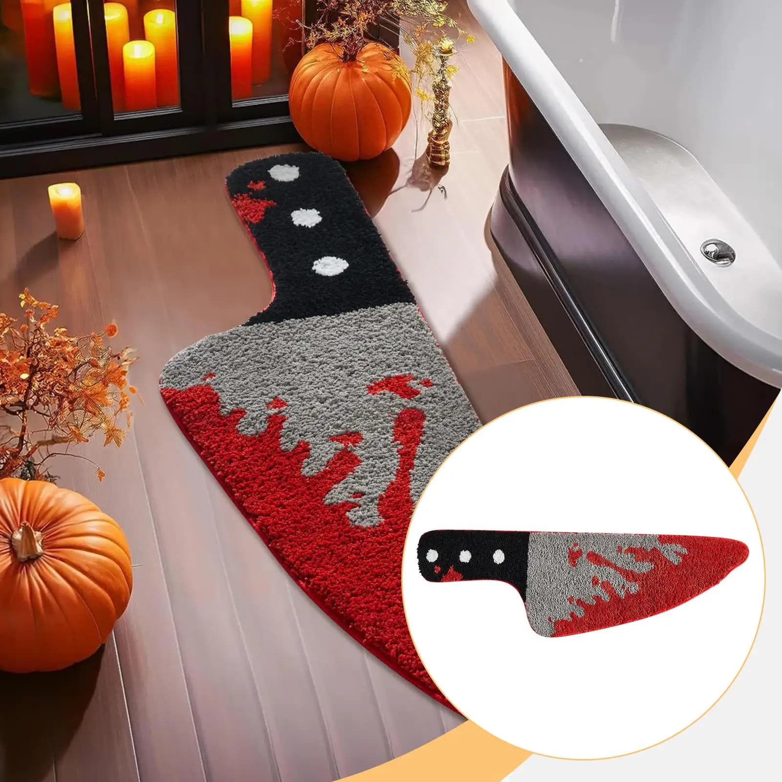 Halloween Rug Bathroom Rug Porch Accent Non Slip Soft Decorative Sturdy Comfortable Professional Washable Carpet Doormat