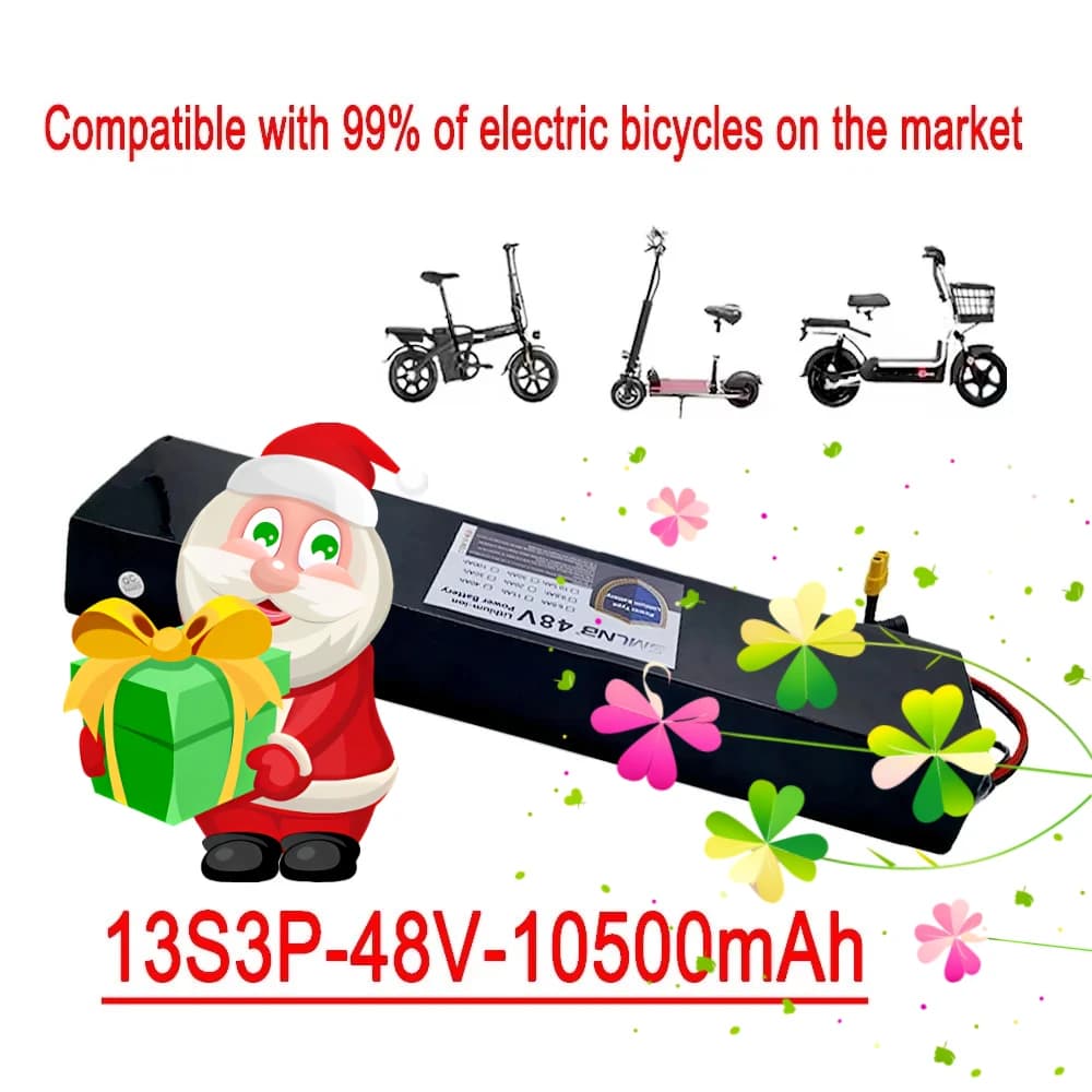 Suitable for 54.6V with BMS+charger 13S3P 48V 10500mAh 1000W 18650 lithium-ion battery pack 10500mAh