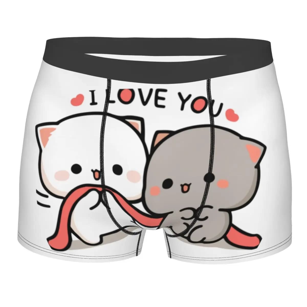 Cool Cat Peach And Goma I Love You Boxers Shorts Mutande da uomo Comodi slip Bubu Dudu