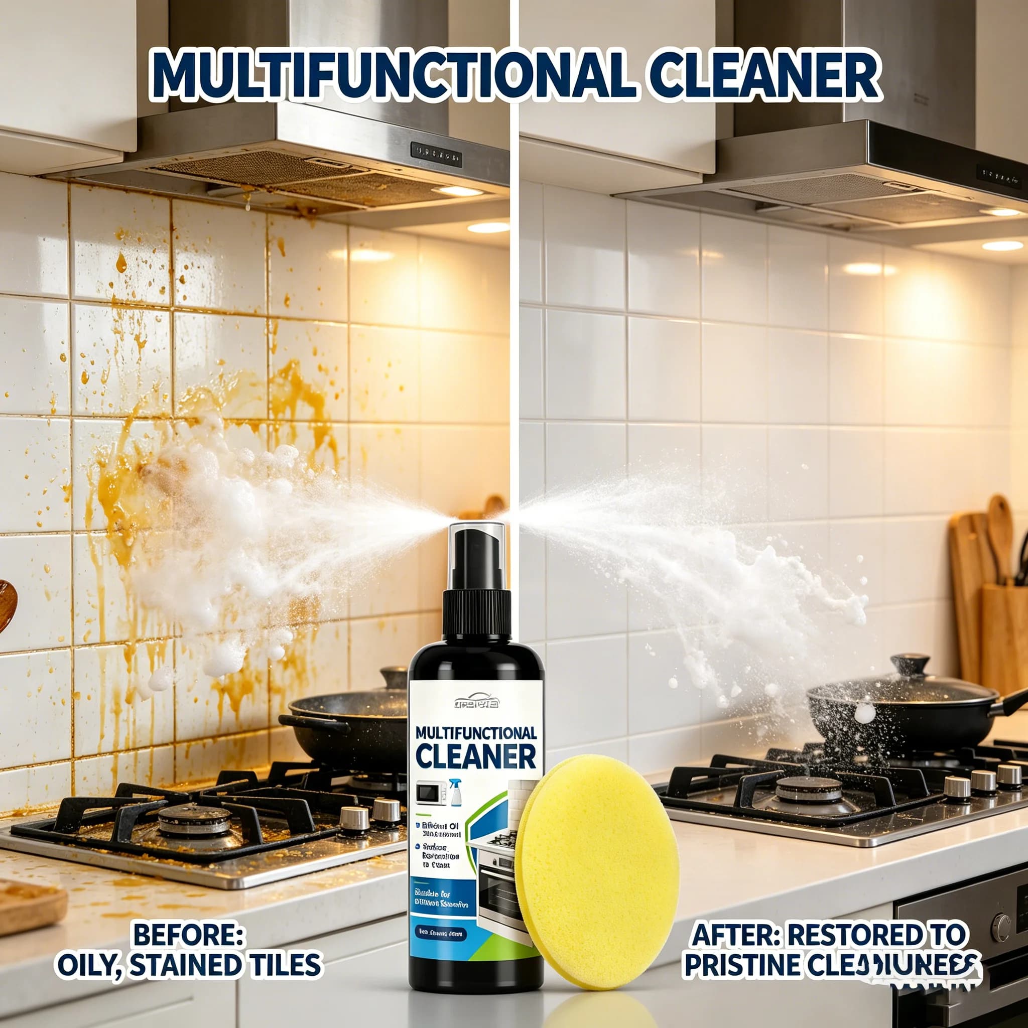 Spray Sgrassante per Cucina 100ml, Potente Detergente per Macchie di Olio Difficili, per Forni, Friggitrici ad Aria e Superfici Domestiche