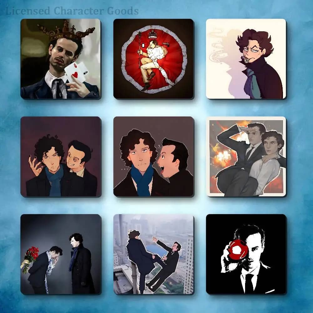Jim Moriarty Sheriarty S-SherlockS Refrigerator Magnets Square Tiles with Magnetic Sheets Printed for Decoration Collect 55mm