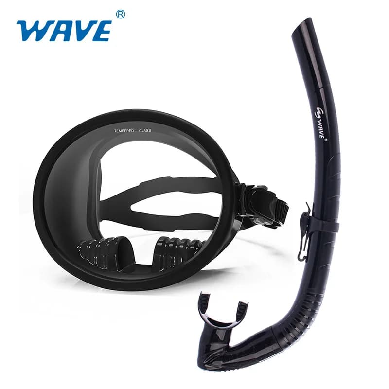 WAVE Vetro temperato Occhiali a lente singola Maschere subacquee impermeabili Pesca subacquea Maschera subacquea Maschera per attrezzatura per lo snorkeling HD