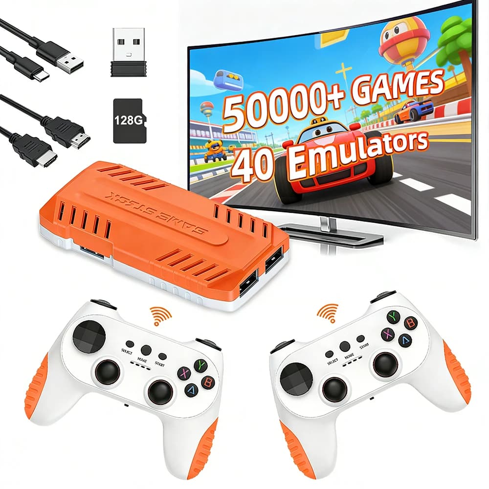 Nuova Console di Gioco 4K X10 PRO 128G 2026 con 50K Giochi Integrati, Oltre 40 Emulatori, Giochi Retro e Controller Dual 2.4G