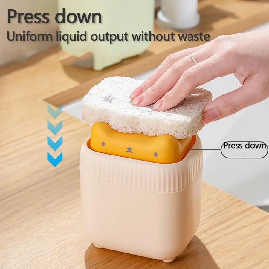 Dispenser di Sapone a Pressione, Dispenser di Detersivo per Cucina, Dispenser Manuale, Dispenser di Sapone con Pressione per Spugna