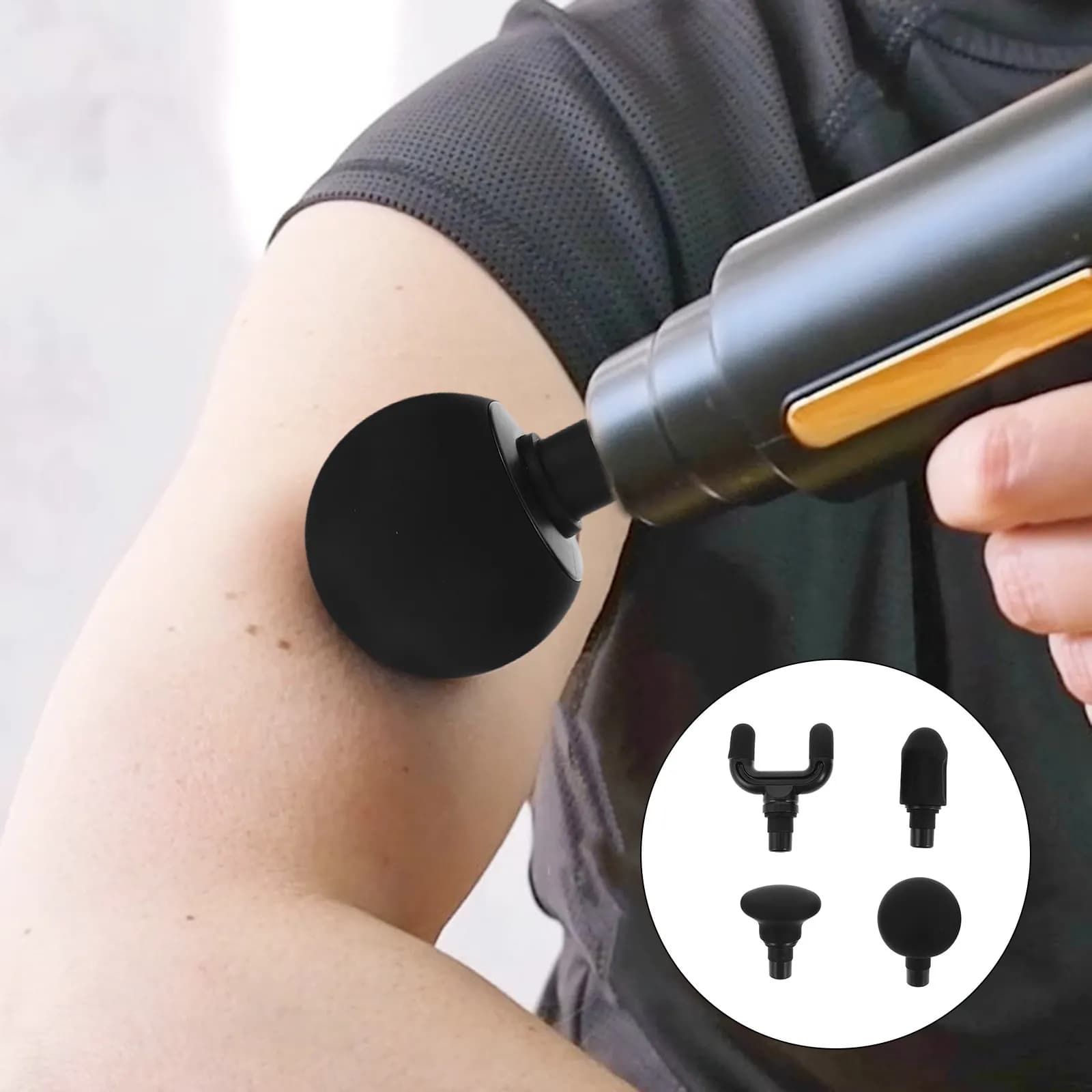 4 Pezzi Testine di Ricambio per Massaggiatore Muscolare, Accessori per Massaggio Profondo 12-13mm, Accessori per Pistola Massaggiante Portatile per Palestra