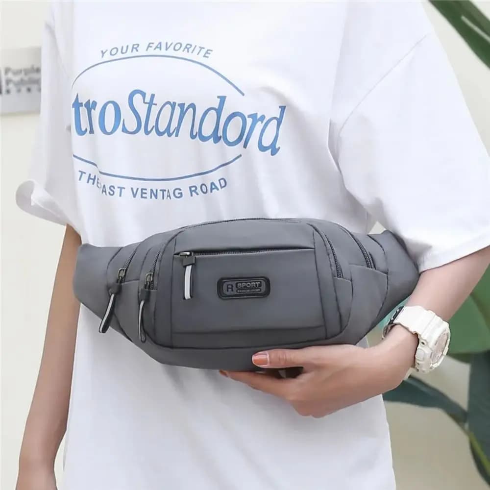 Nylon Multifunctional Belt Bag for Men, Waterproof, Adjustable, Lightweight Shoulder Bag for Running