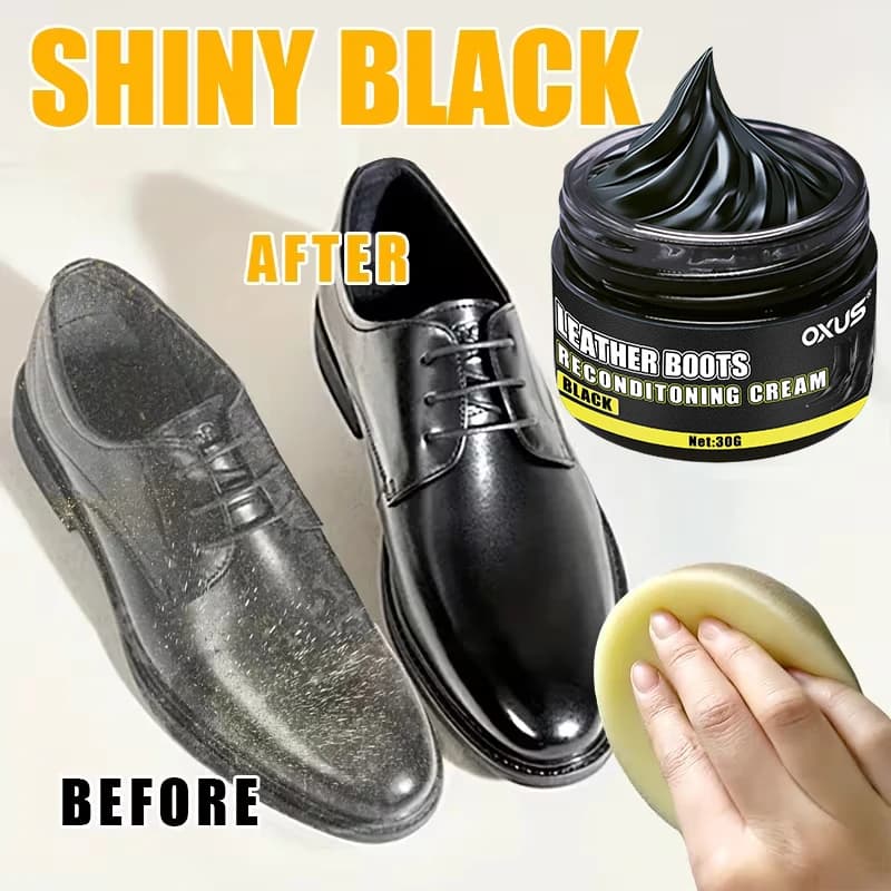Crema per Lucidatura Scarpe in Pelle, Pasta per Manutenzione, Cera Nera Universale, Cura della Pelle Auto e Nutrimento Interni