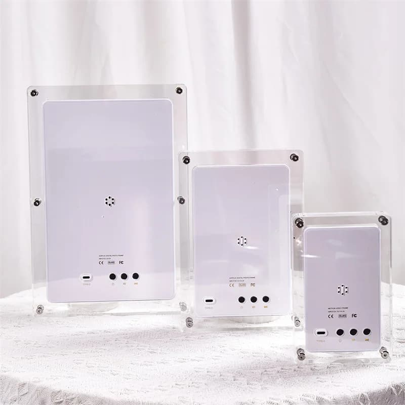 Lettore pubblicitario in cristallo da 5 7 10,1 pollici con fiori secchi, cornice per foto digitale in acrilico trasparente, display LCD per video sportivo