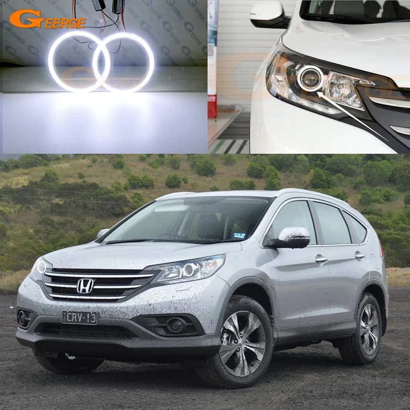Kit Luci Diurne DRL Ultra Luminose COB LED con Anelli Halo per Honda CR-V CRV IV 2012 2013 2014