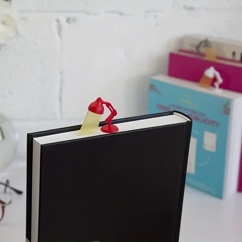 1pc Unique Cartoon Desk Lamp Shape Bookmark - Perfect for Office Stationery