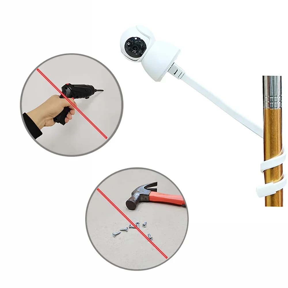 Supporto per Telecamera a Collo d'Oca M6 con Filettatura, Supporto Creativo in Silicone per Selfie, Supporto per Monitor per Culla, Supporto per Baby Monitor